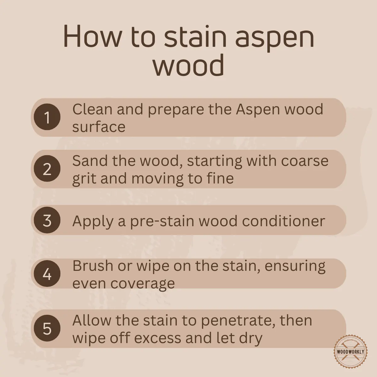 How to stain aspen wood