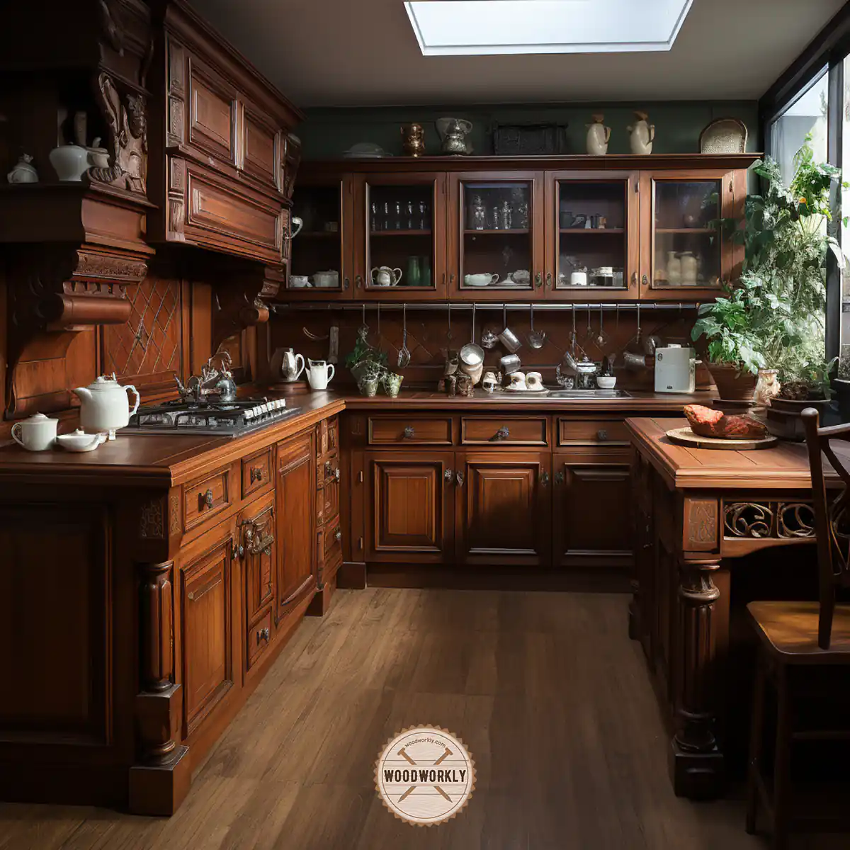 Mahogany kitchen cabinet