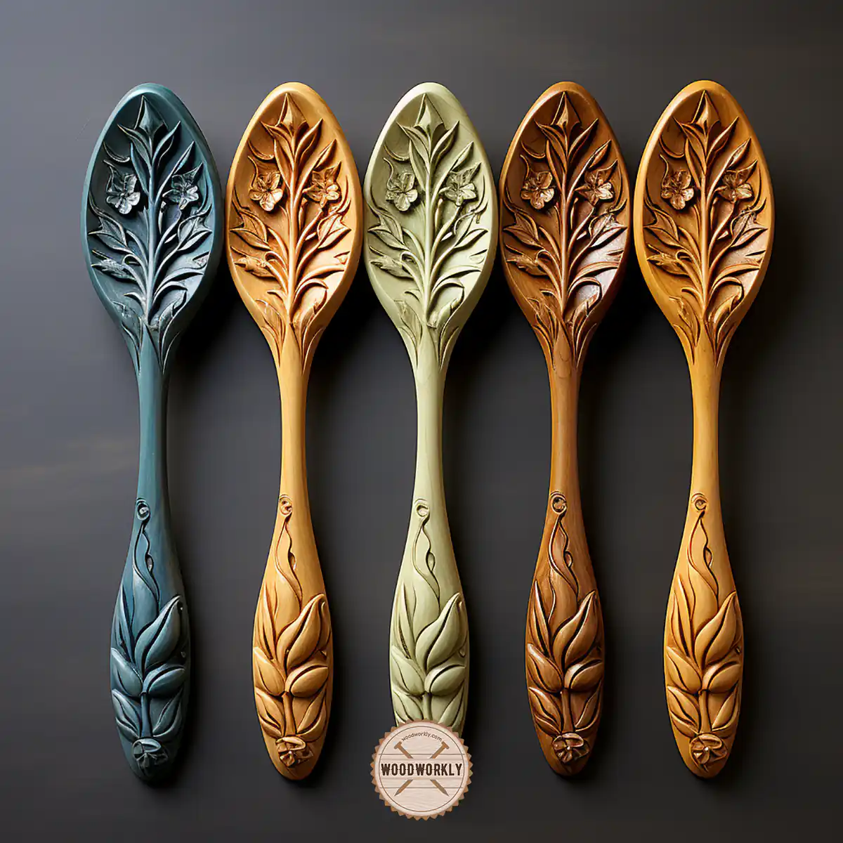 Pine wood spoon carving