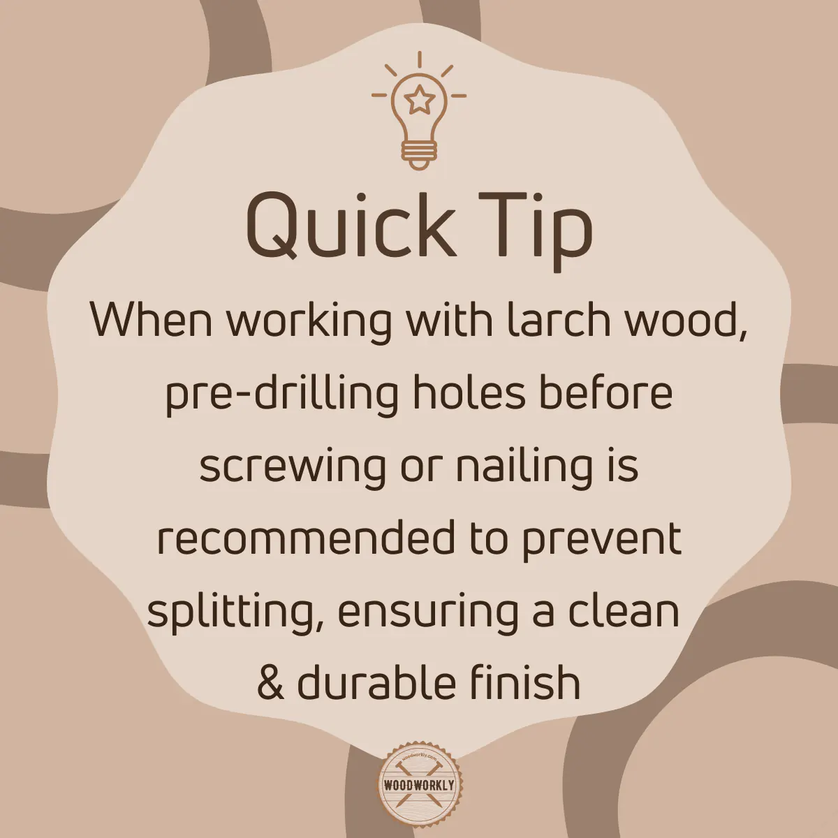 Tip for working with Larch wood