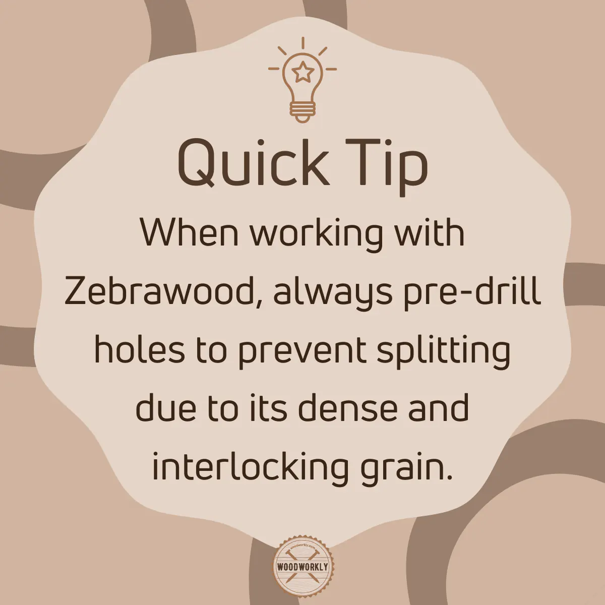 Tip for working with Zebrawood