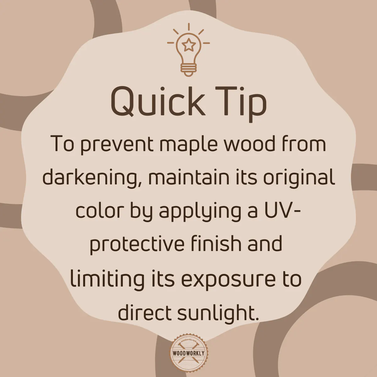 Tip to avoid maple wood from darkening