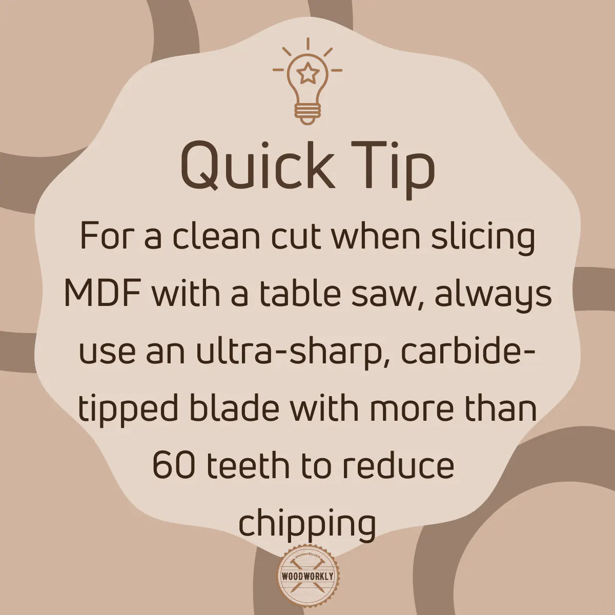 Tip to cut MDF with a table saw