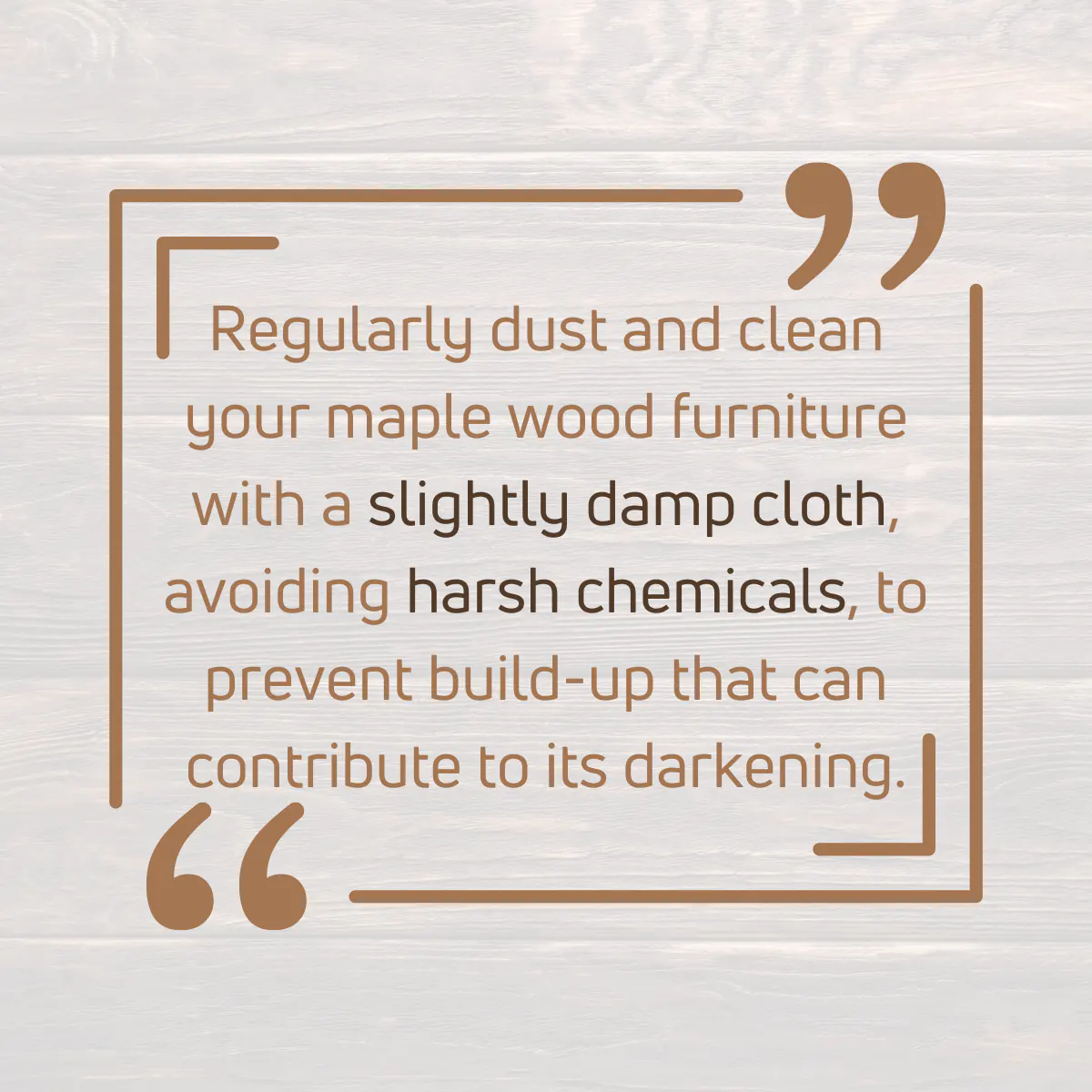 Tip to prevent maple wood from darkening
