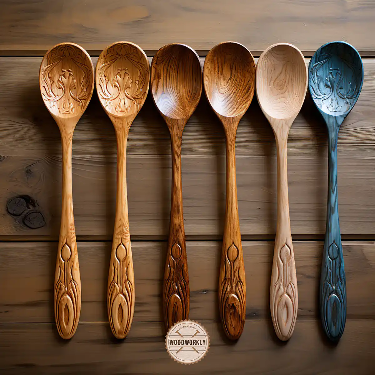 Wooden spoons finished with teak oil