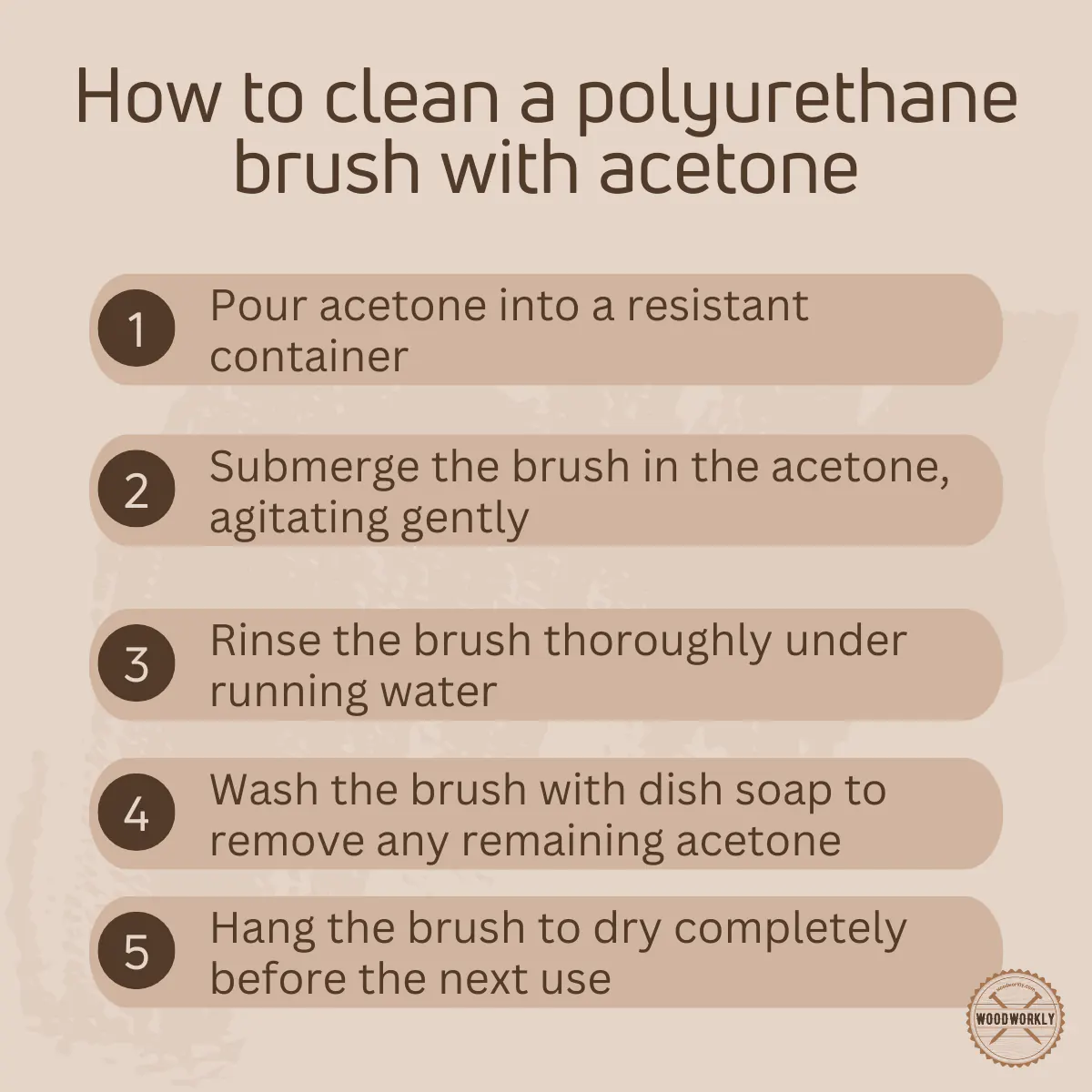 How to clean a polyurethane brush with acetone