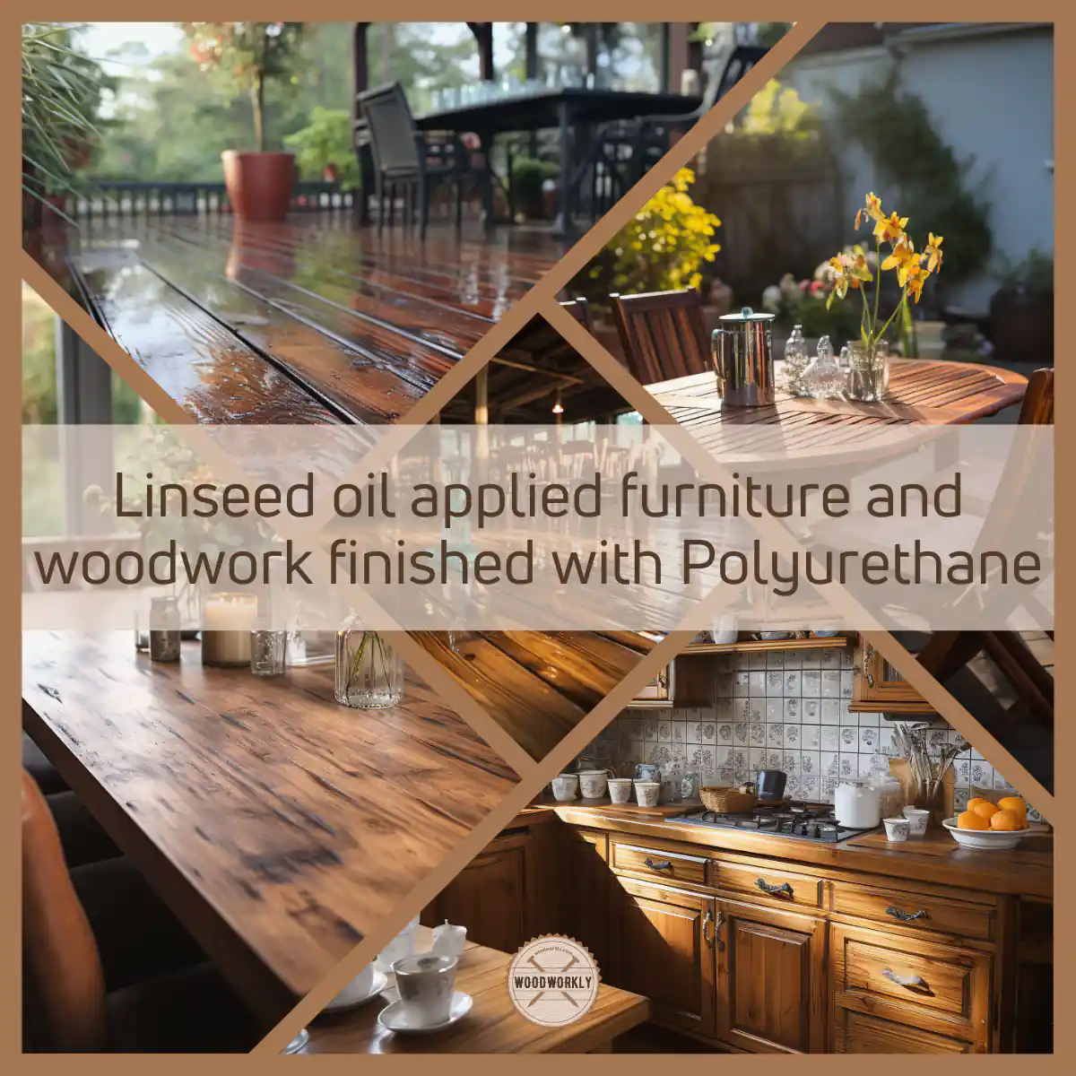 Linseed oil applied furniture and woodwork finished with Polyurethane