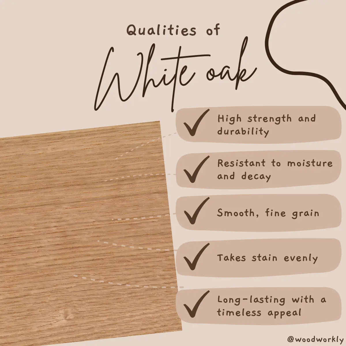 Qualities of White oak wood important when making a bed frame