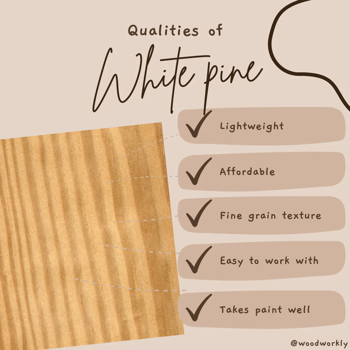 Qualities of White pine wood important when making a bed frame