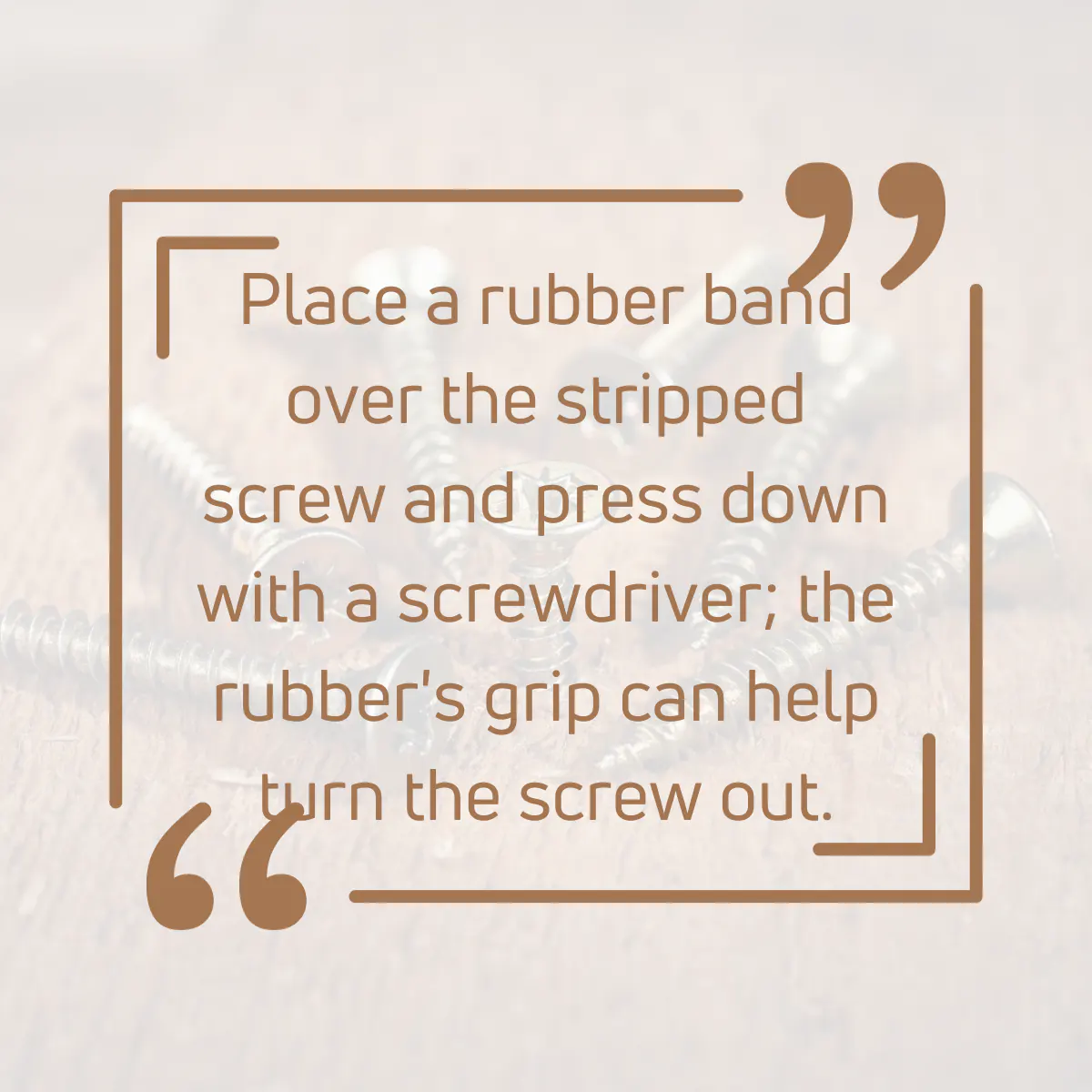 Tip for removing a stripped screw