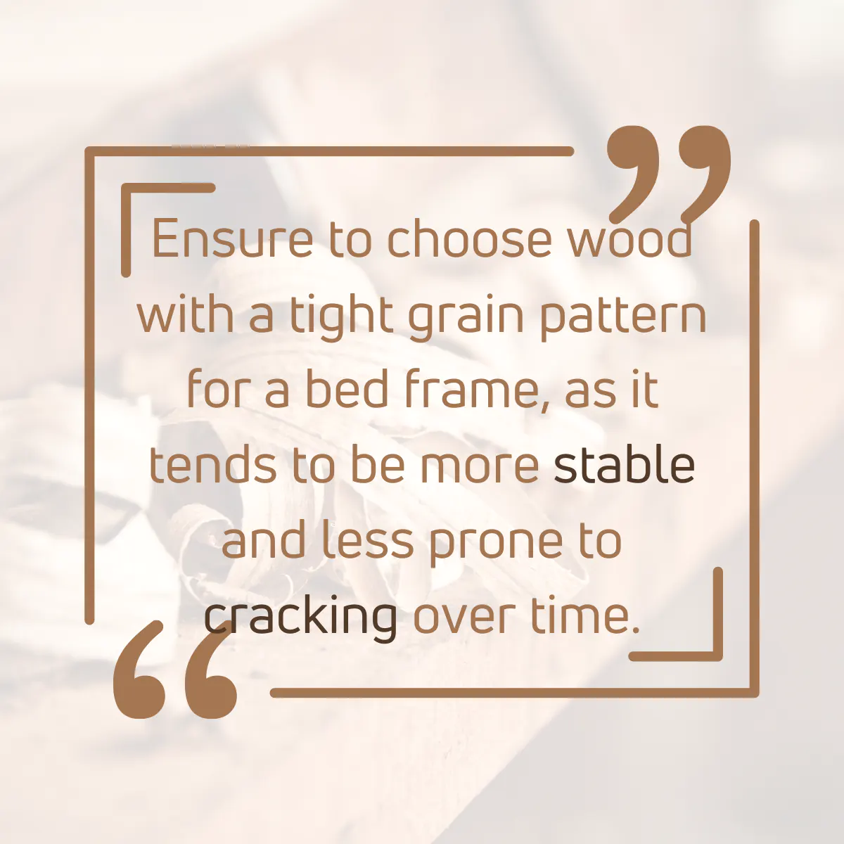 Tip for selecting wood for bed frames