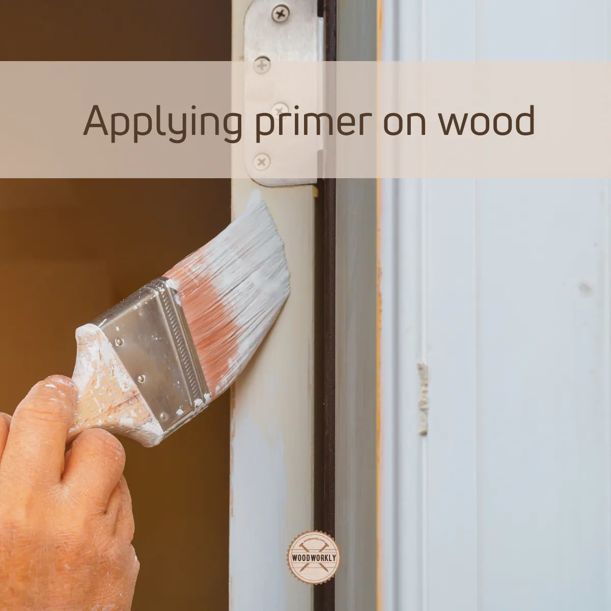 Applying primer on wood