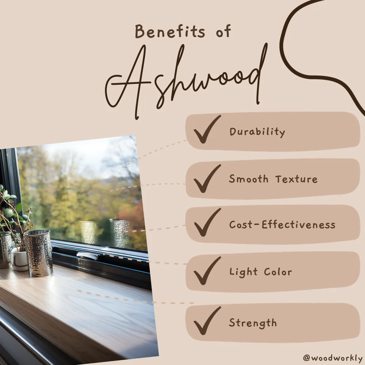 Benefits of Ash as a window sill replacement wood