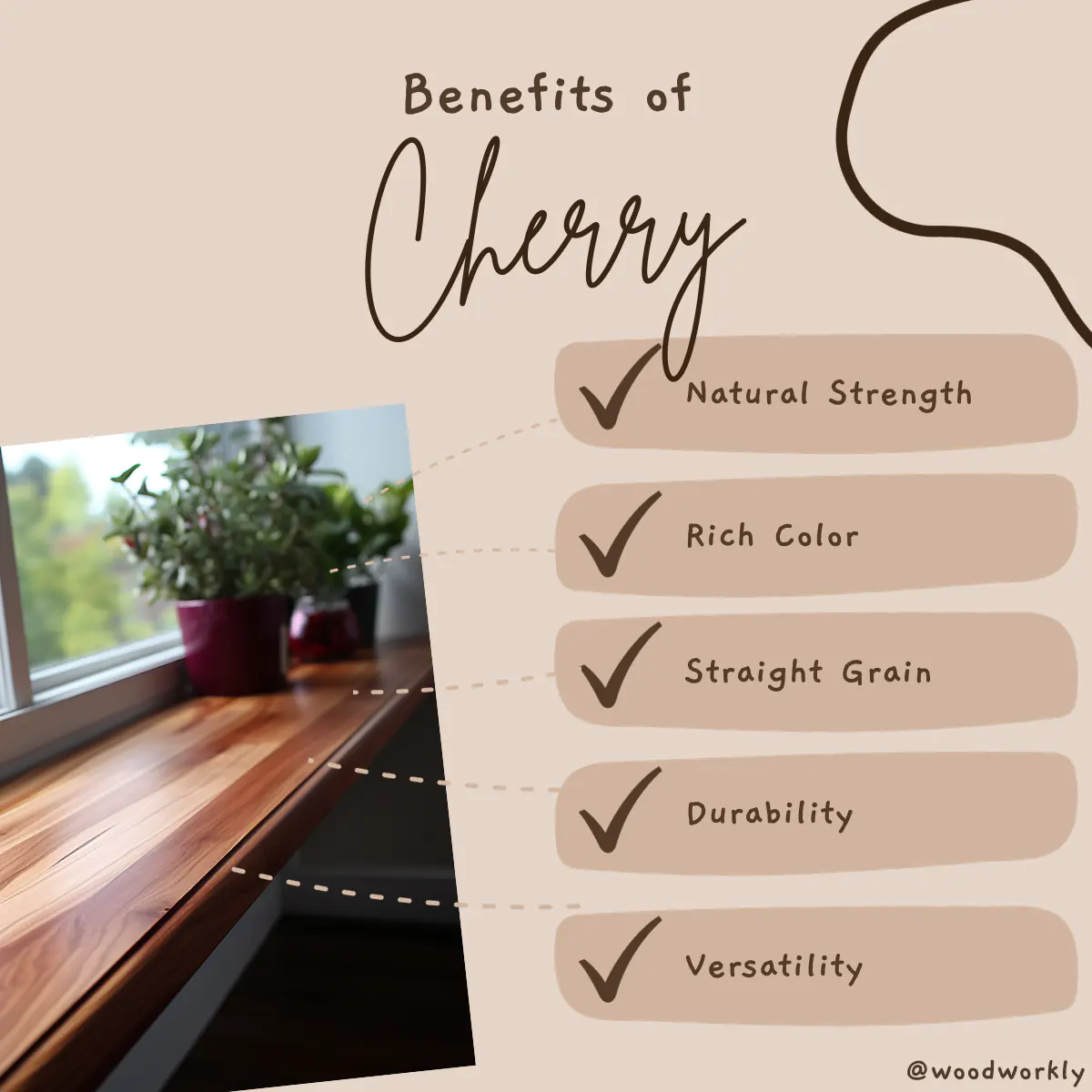 Benefits of Cherry as a window sill replacement wood