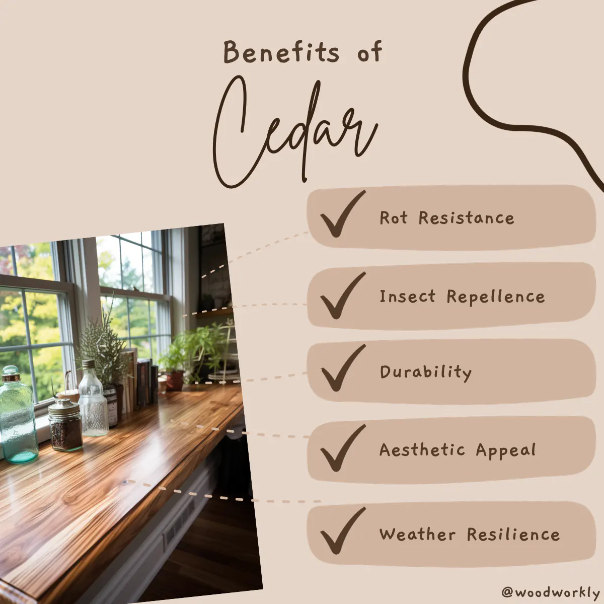 Benefits of cedar as a window sill replacement wood