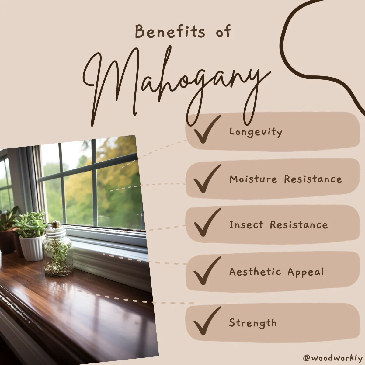 Benefits of mahogany as a window sill replacement wood