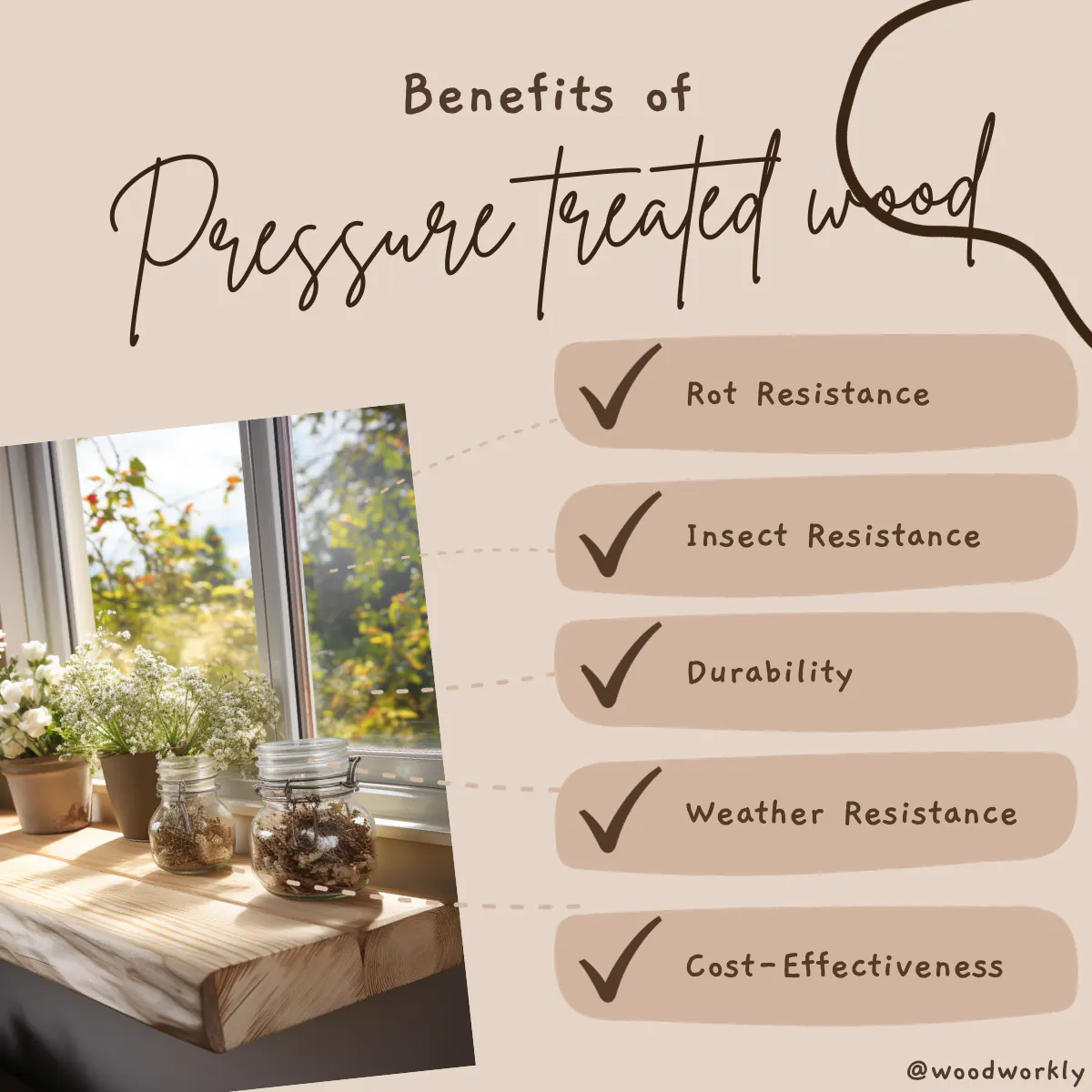 Benefits of pressure treated wood as a window sill replacement wood