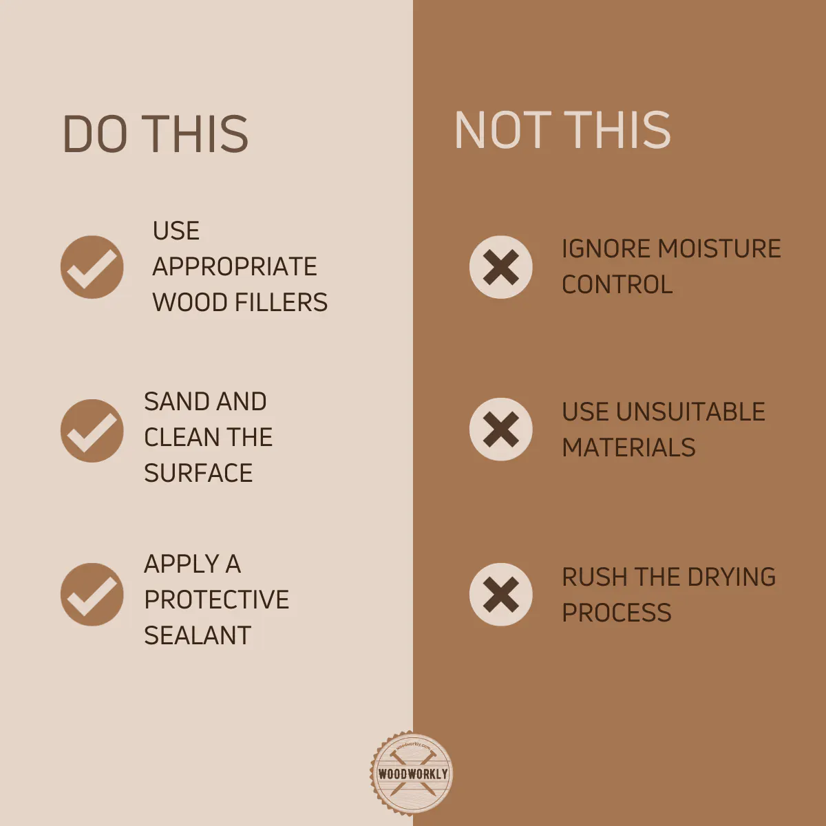 Dos and Donts when stopping cracks in wood from spreading