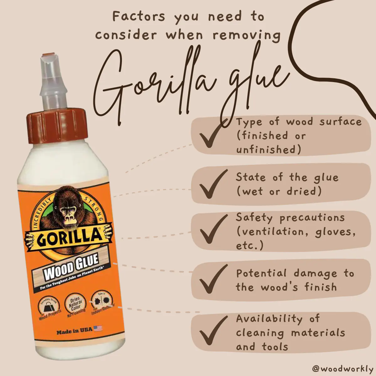 Factors you need to consider when removing Gorilla glue from wood