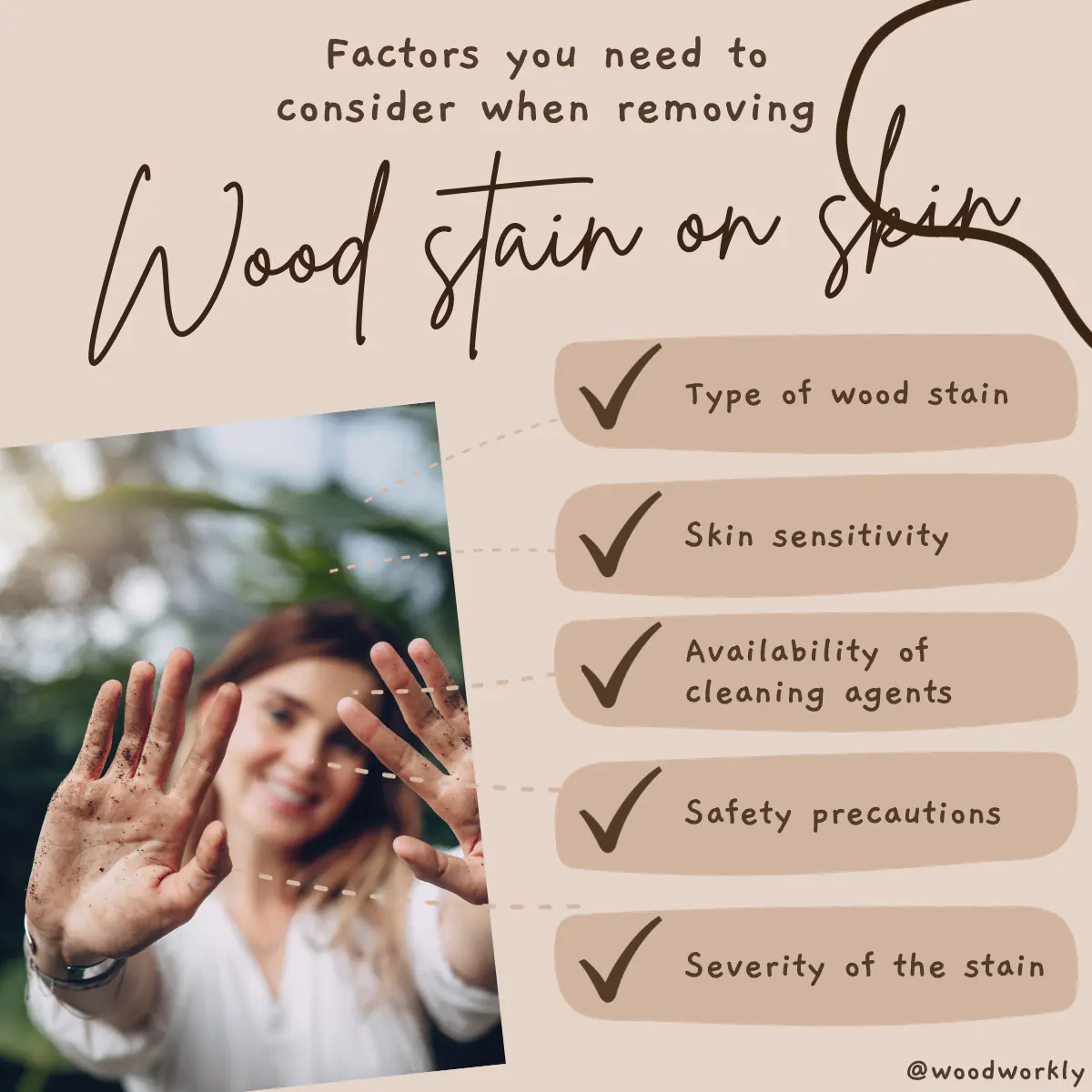 Factors you need to consider when removing wood stain on skin
