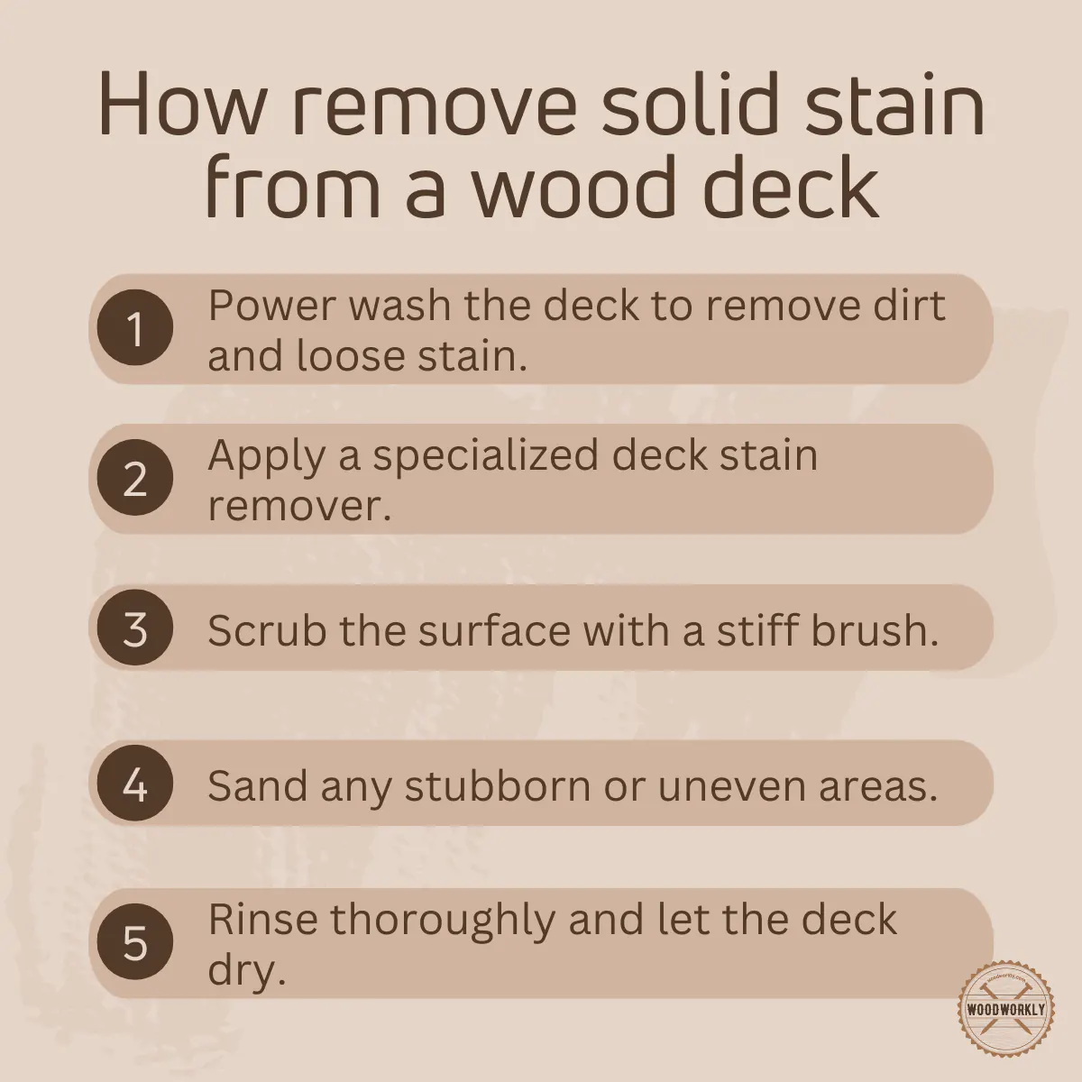 How remove solid stain from a wood deck