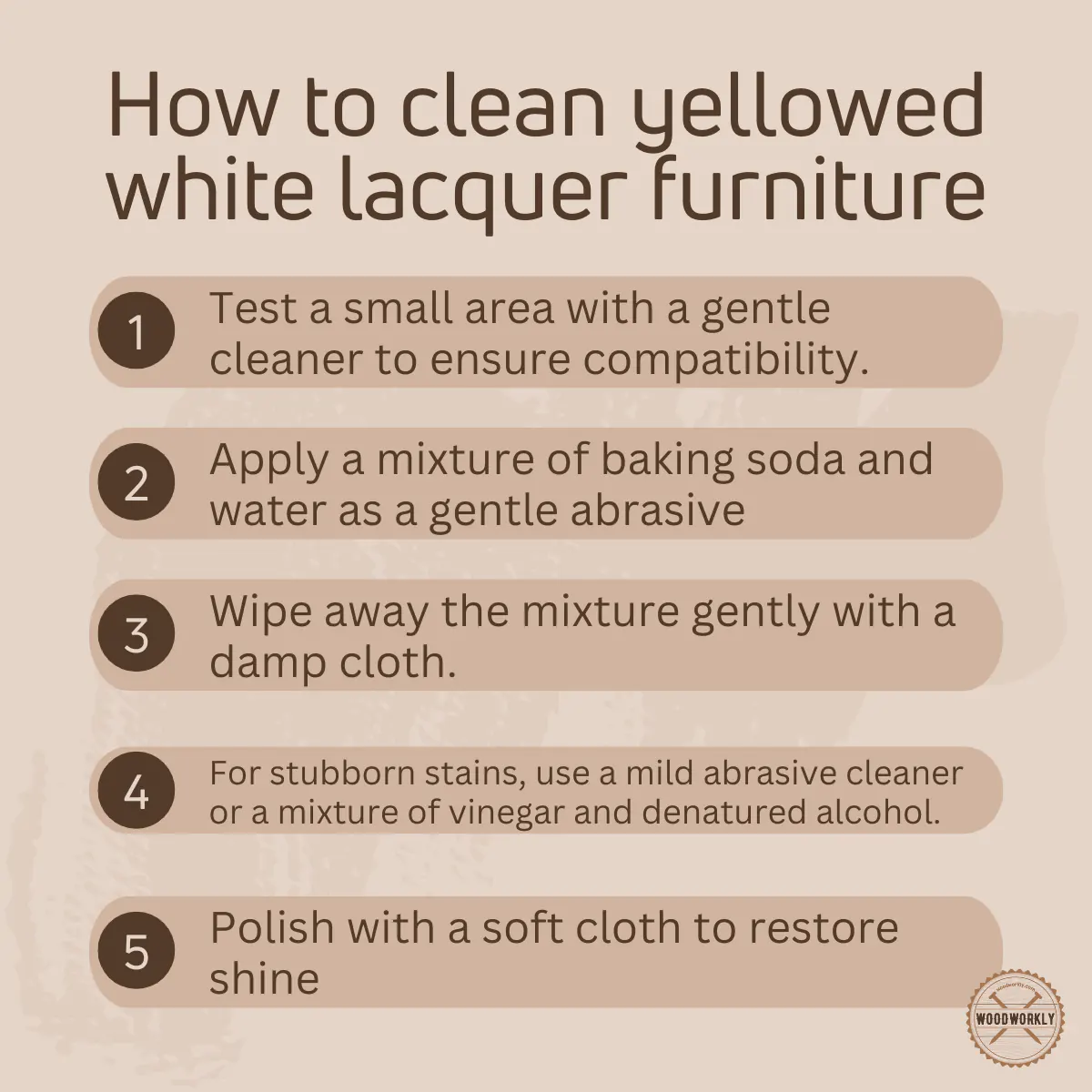 How to clean yellowed white lacquer furniture