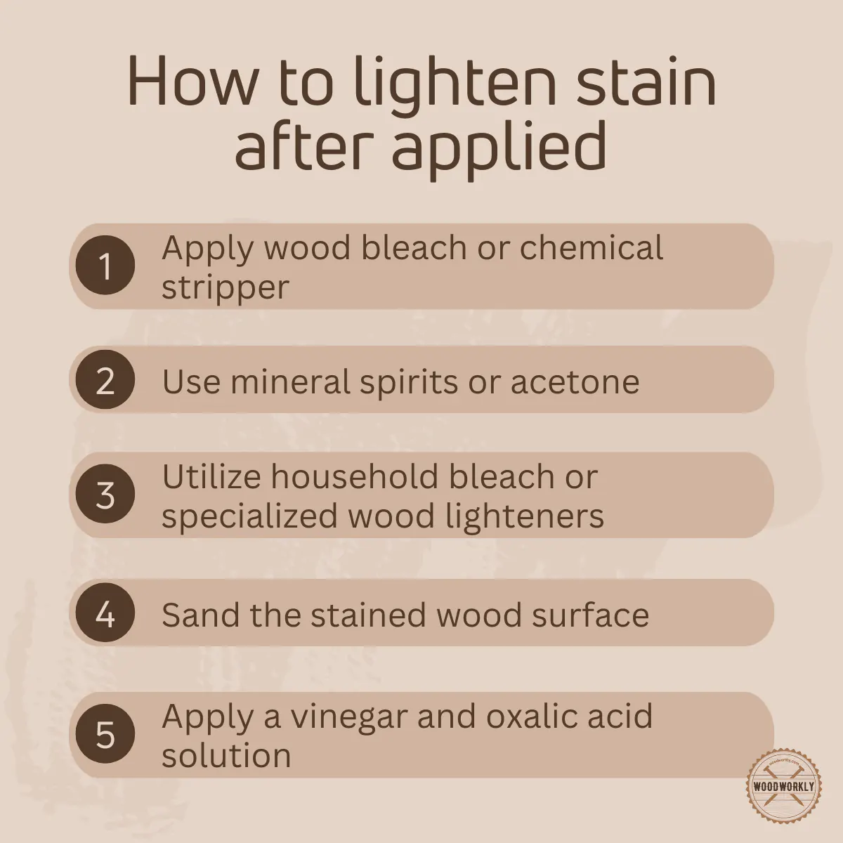 How to lighten stain after applied