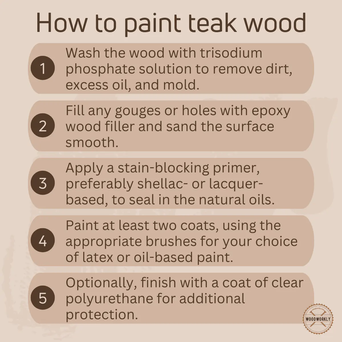 How to paint teak wood