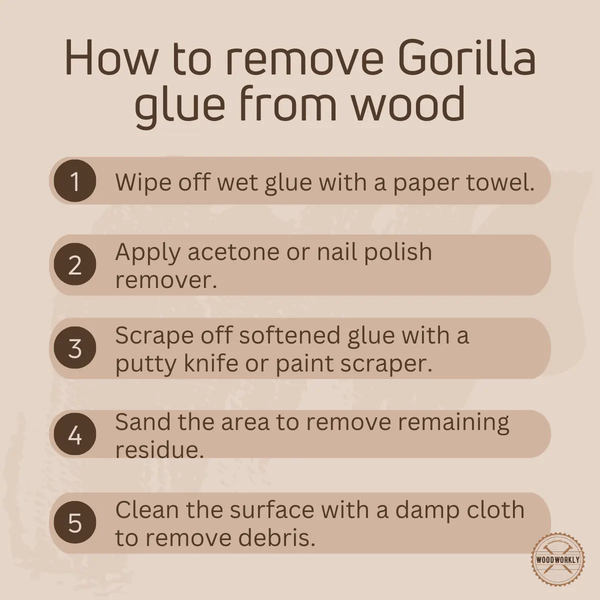 How to remove Gorilla glue from wood