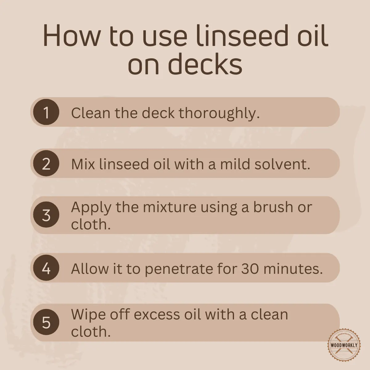 How to use linseed oil on decks