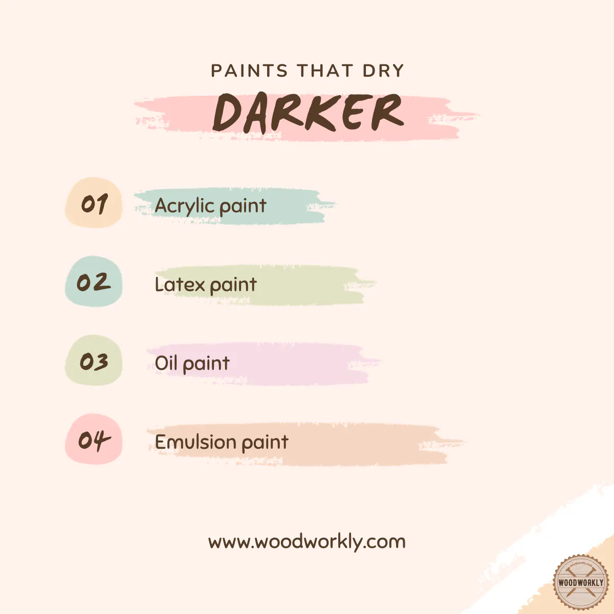 Paints that turn darker when drying
