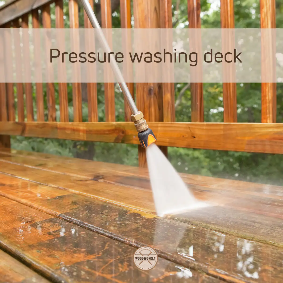 Pressure washing deck