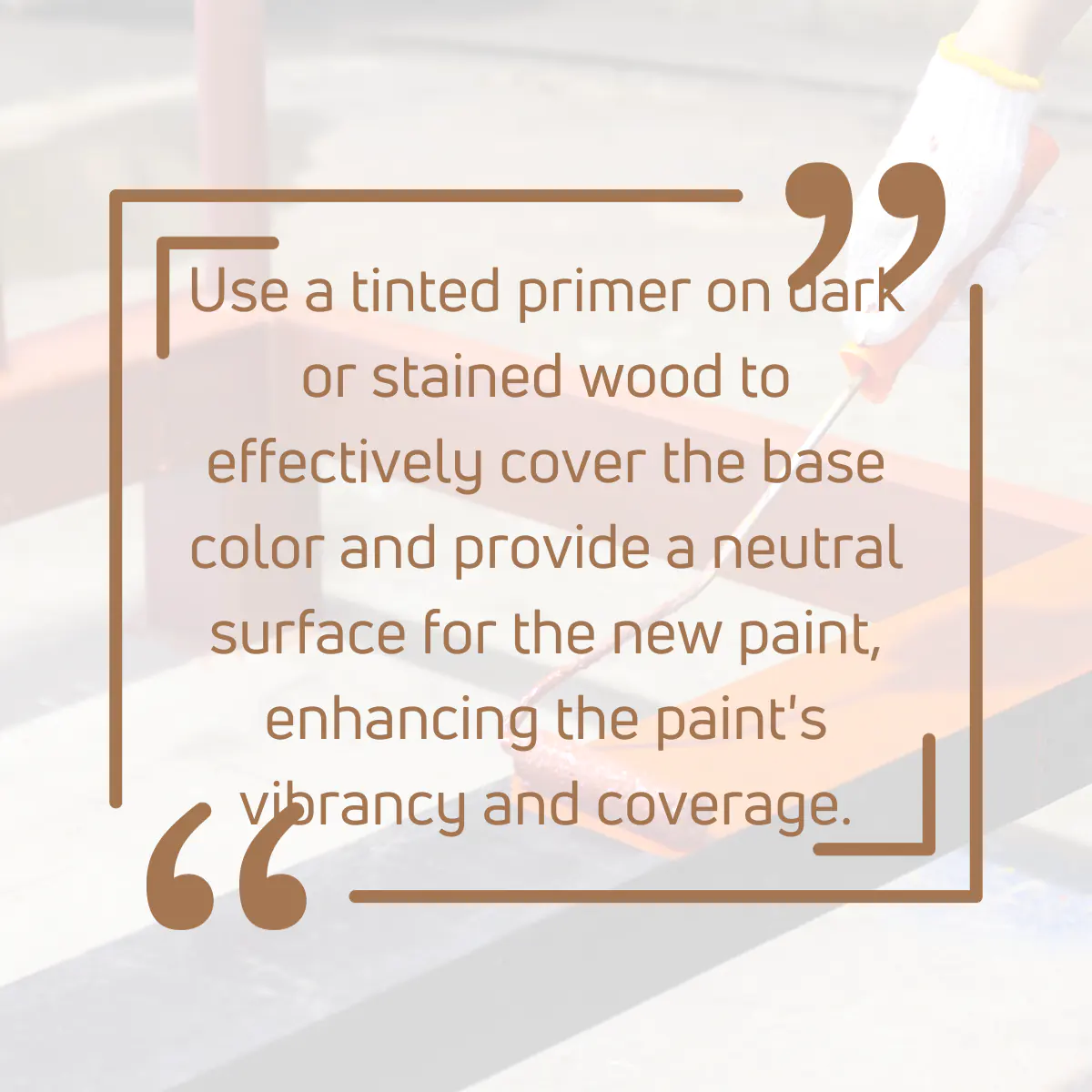 Tip for applying primer coat on wood