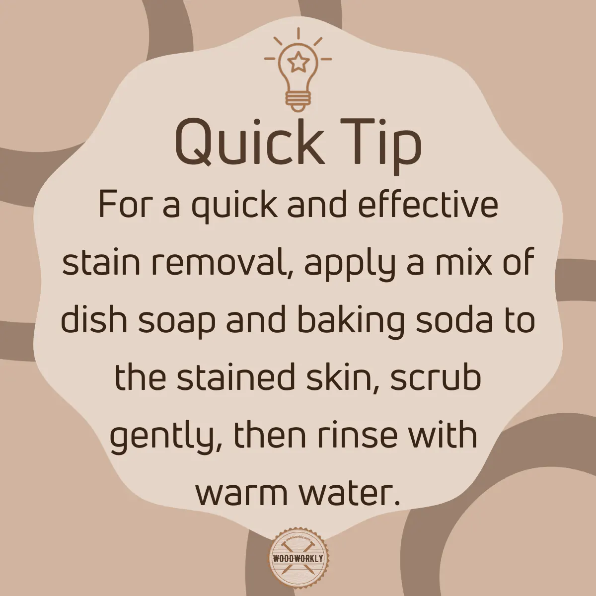 Tip for removing wood stains on skin