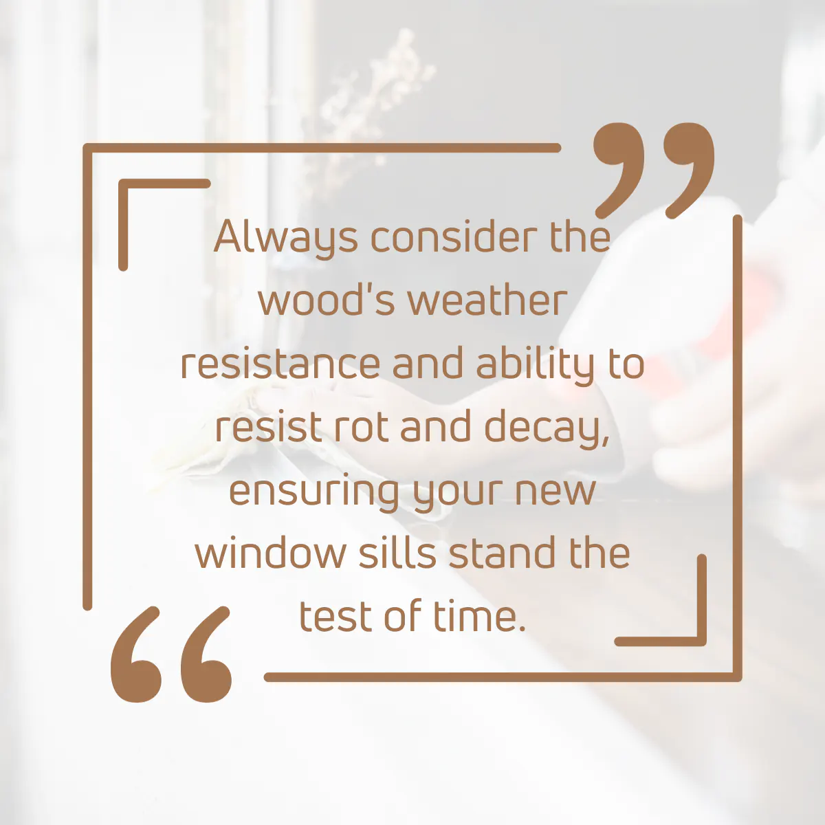 Tip for selecting wood for window sills