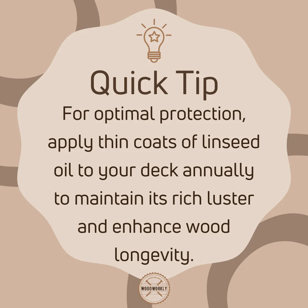 Tip for using linseed oil on deck