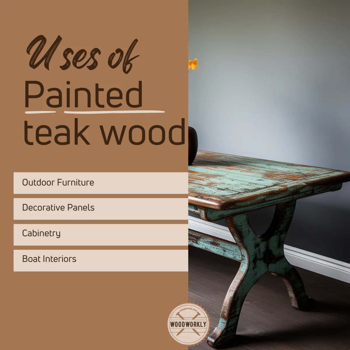 Uses of Painted teak wood