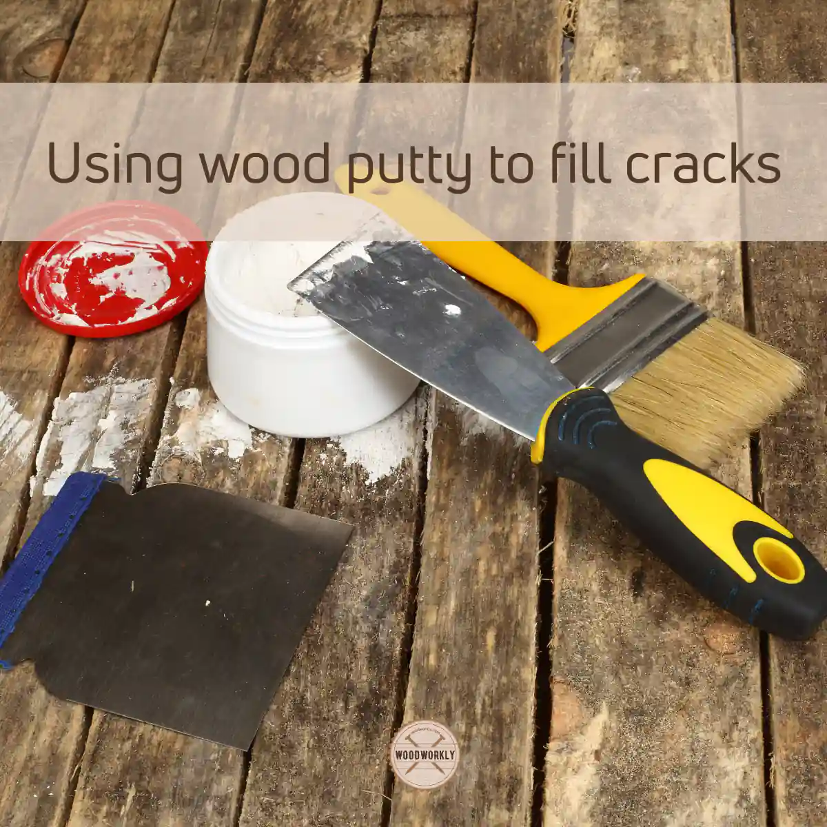 Using wood putty to fill cracks