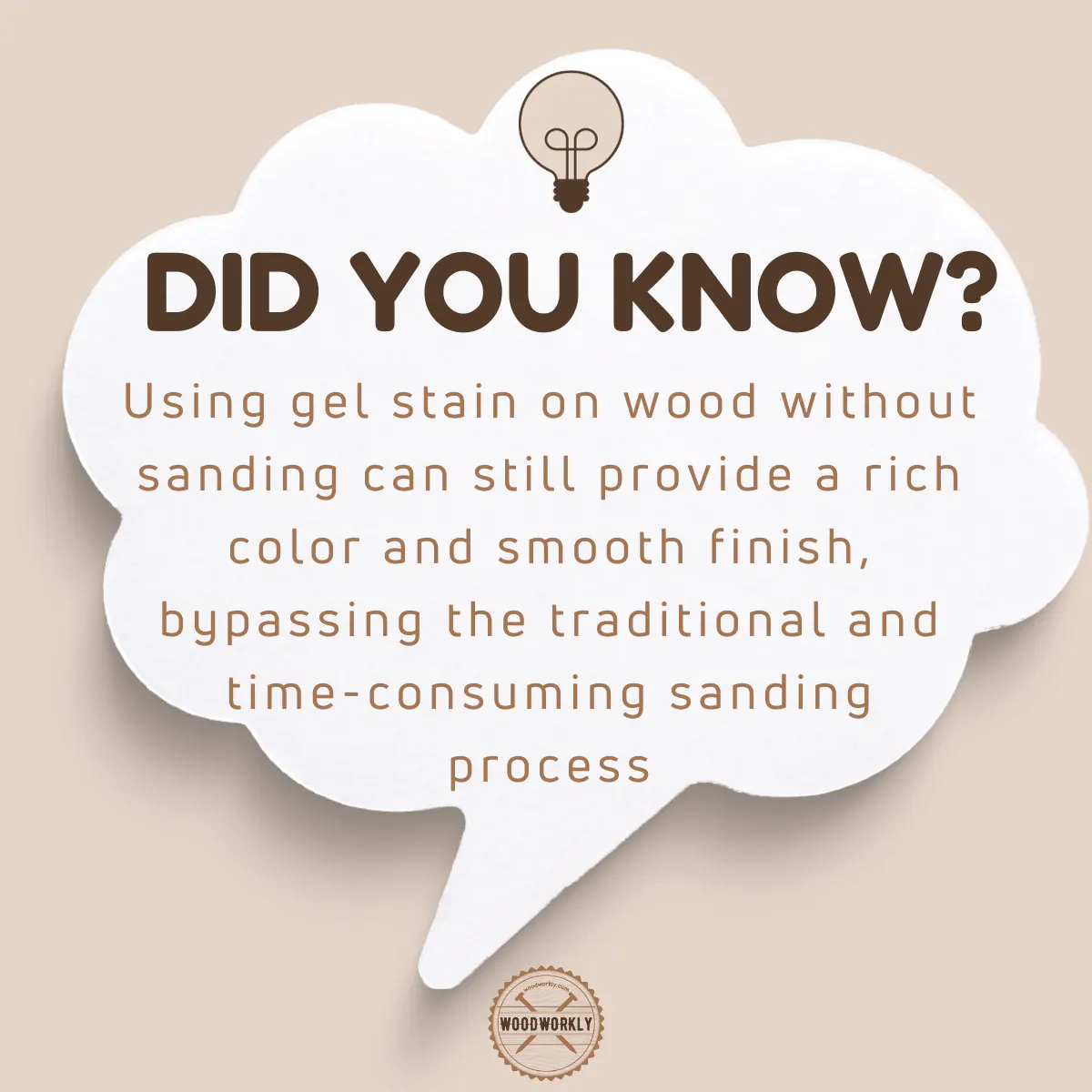 Did you know fact about staining wood without sanding