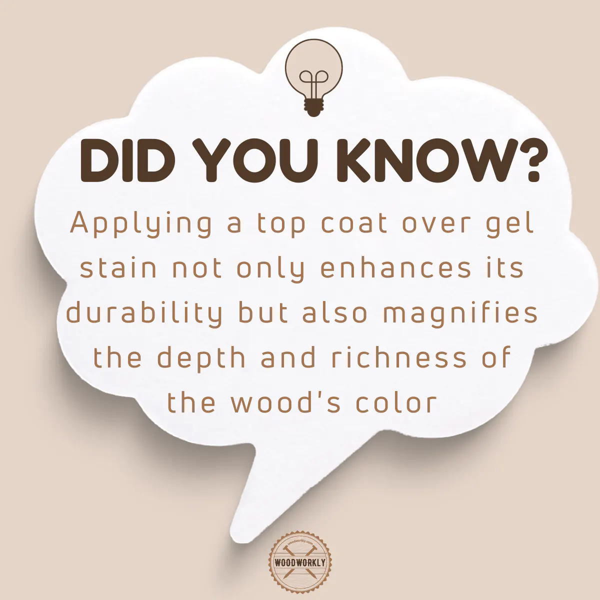 Did you know fact using a top coat over gel stain