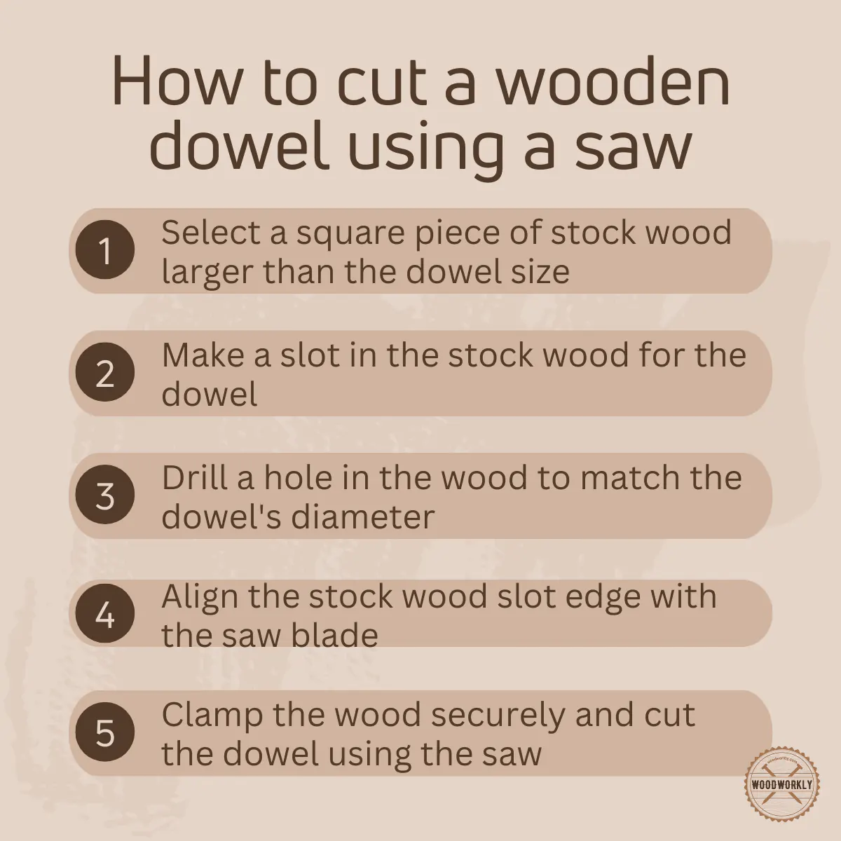 How to cut a wooden dowel using a saw