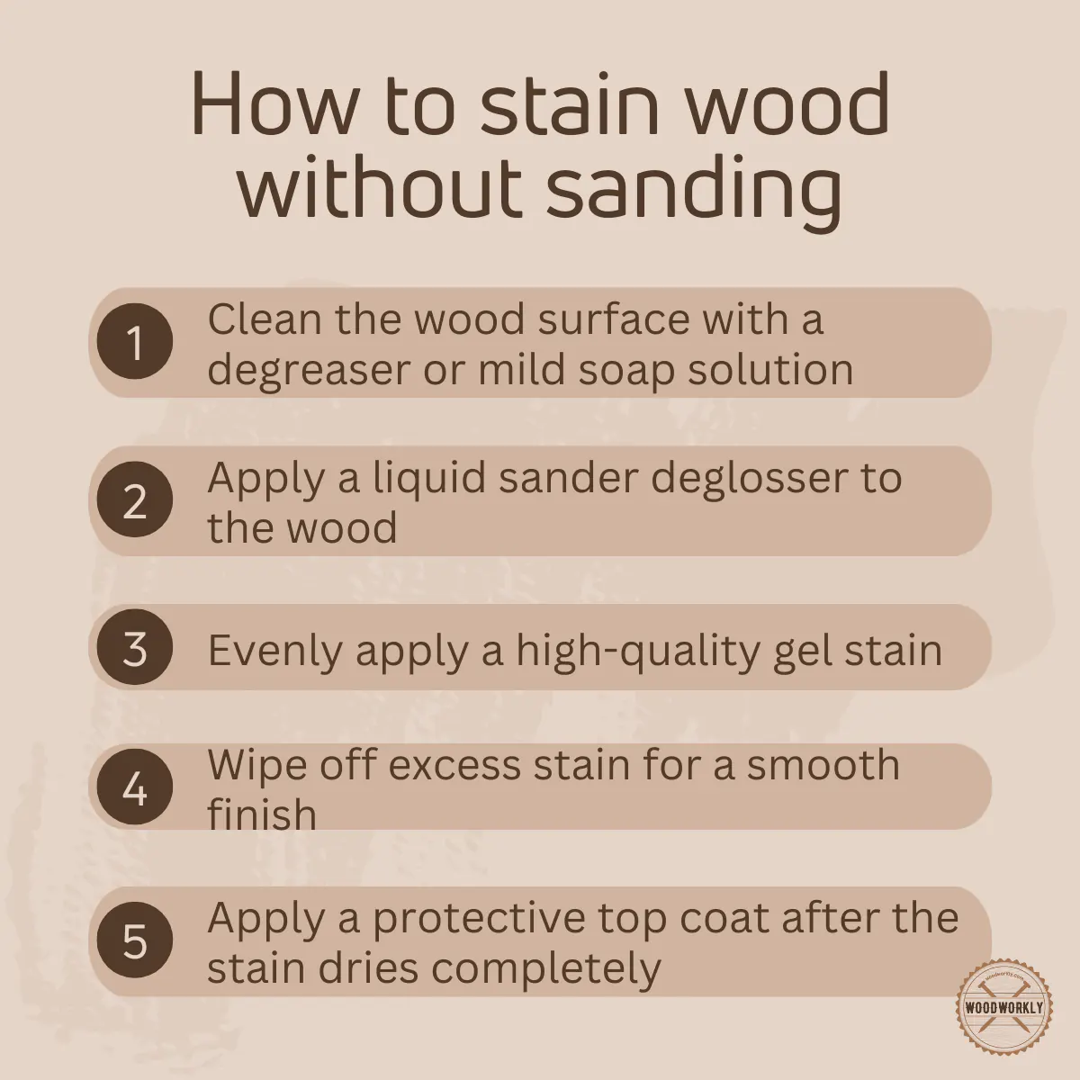 How to stain wood without sanding