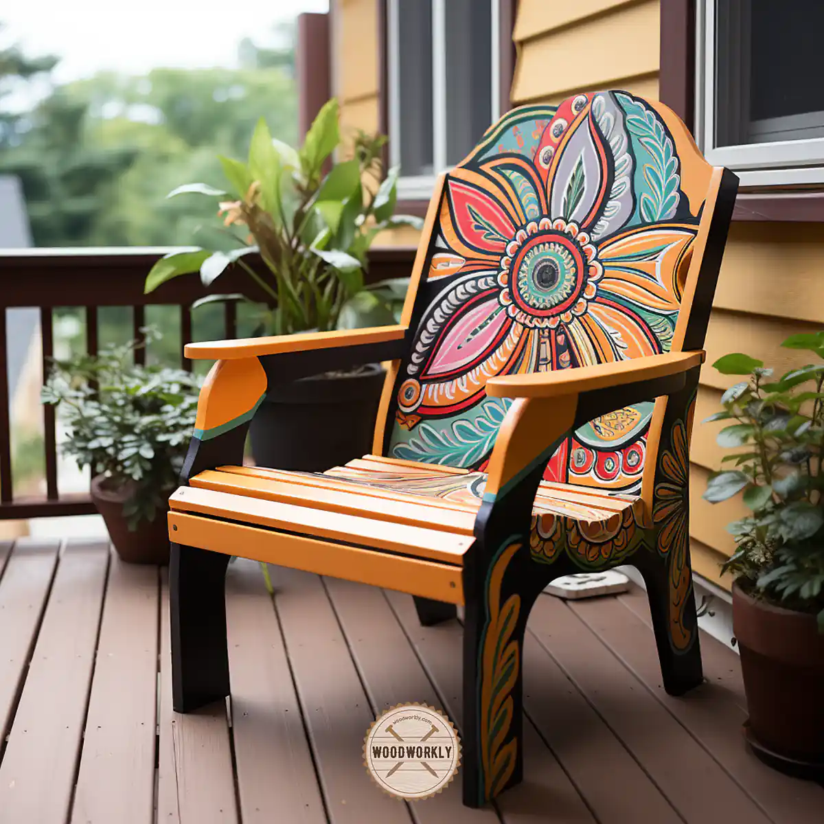 Painted over sealed wooden chair