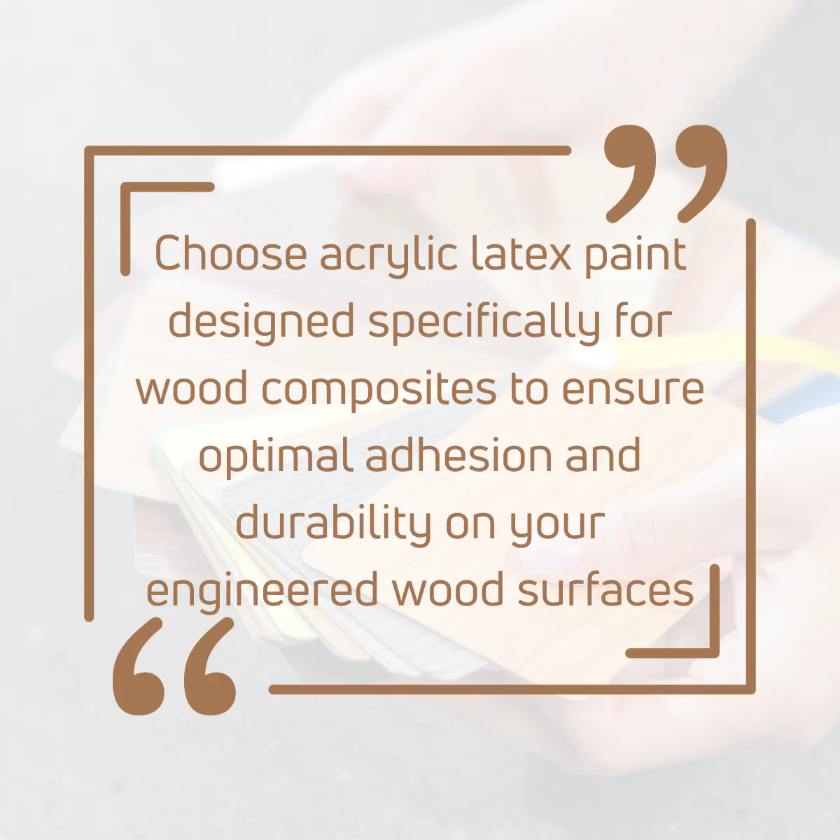 Tip for painting engineered woods