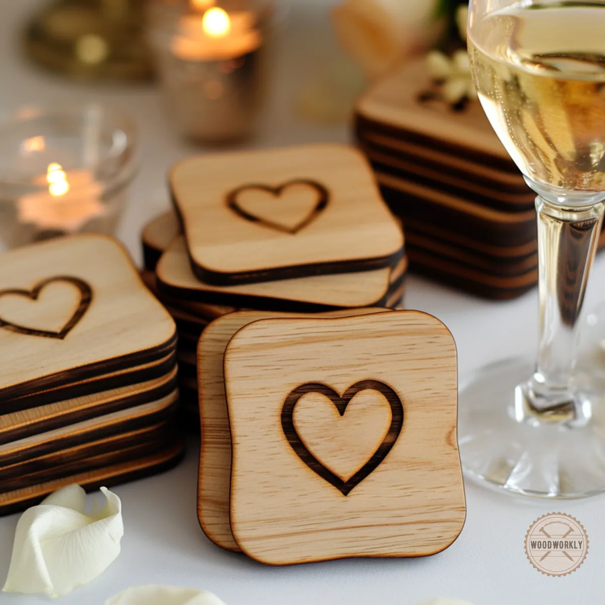 Monogrammed wooden coasters