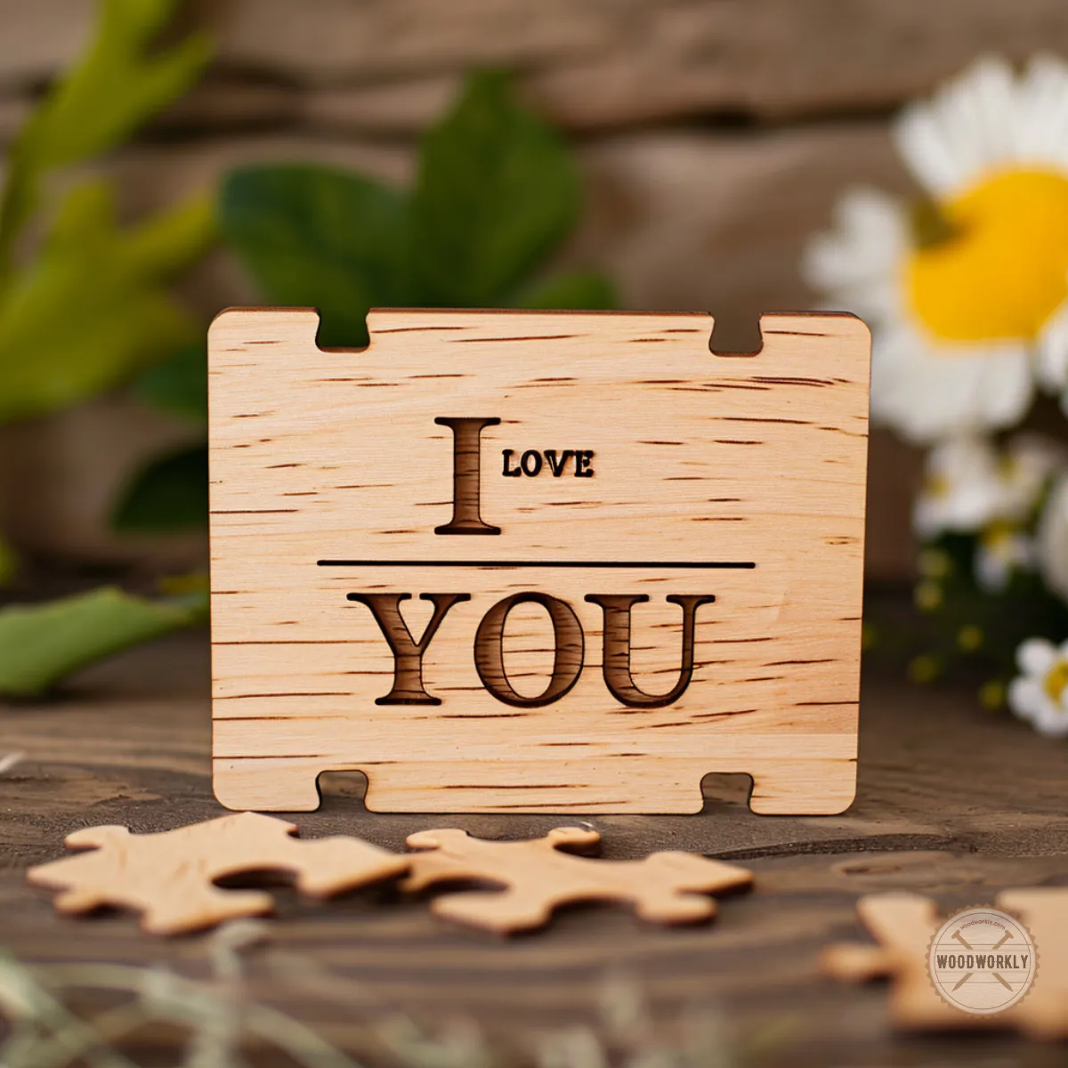 Wooden puzzle with a personal message