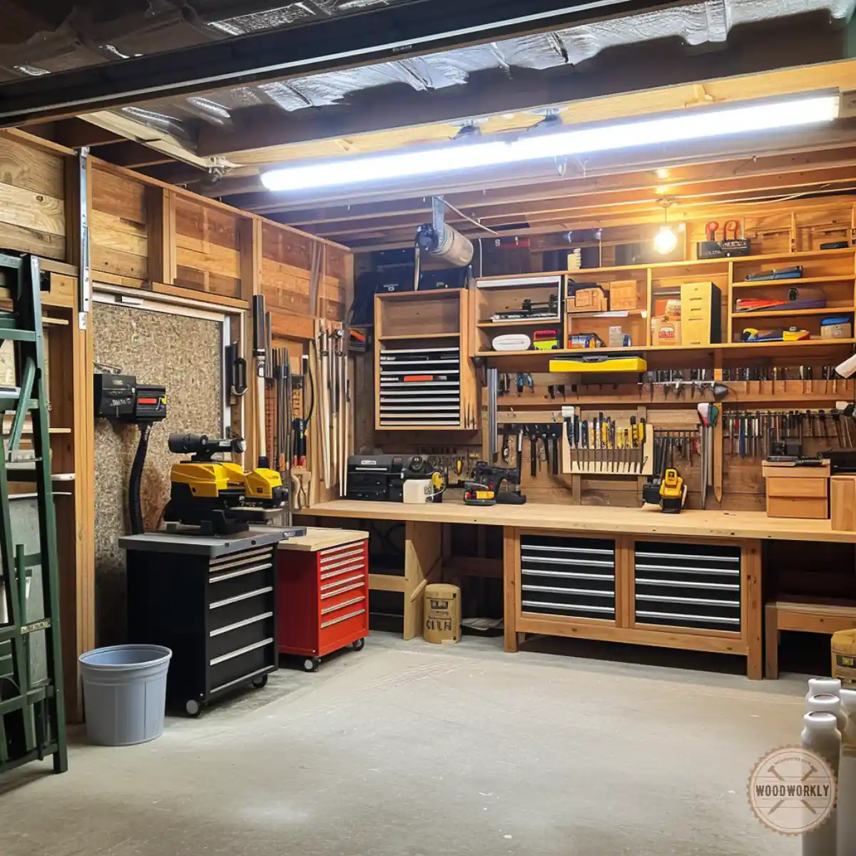 Garage turned into a woodworking space 5