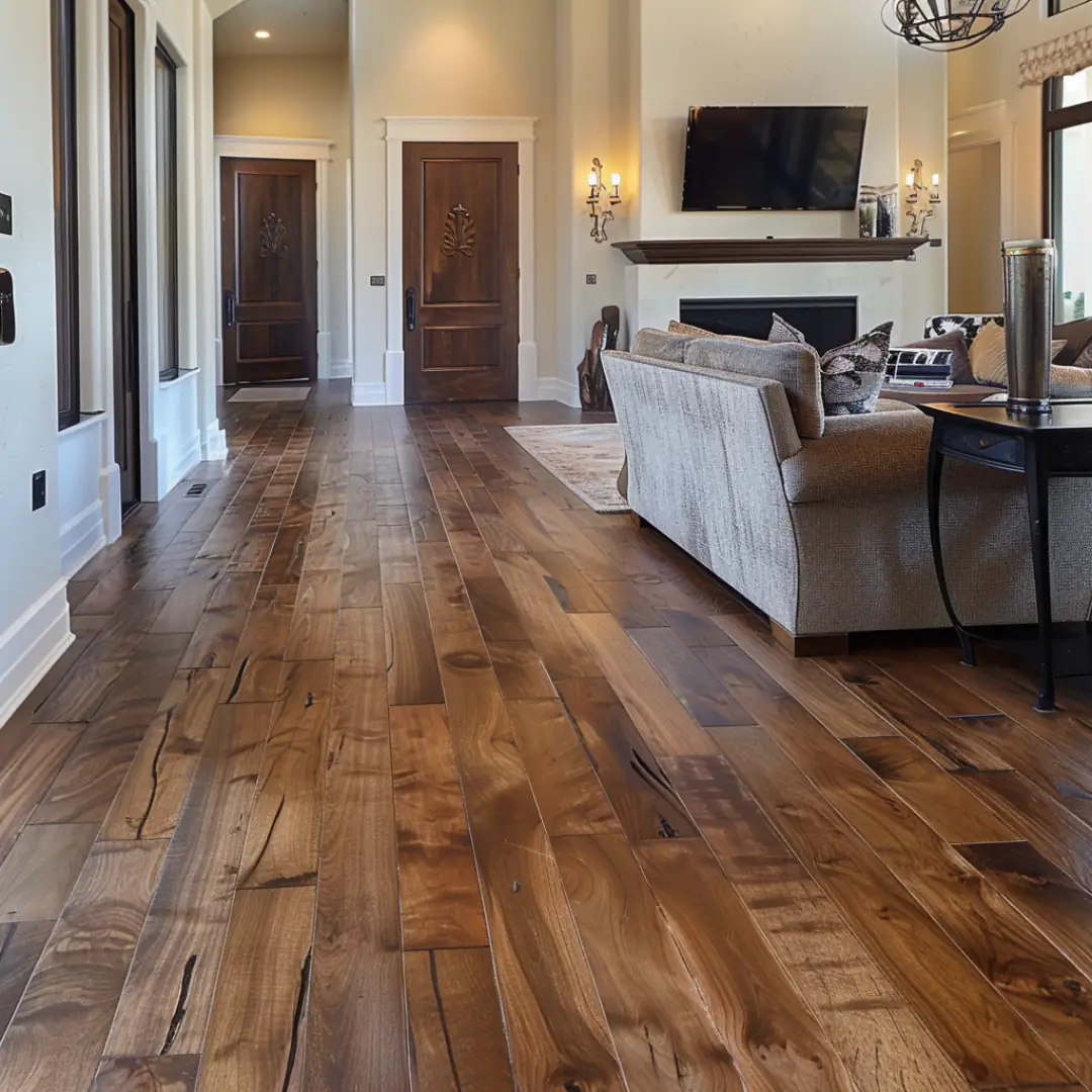 Hand-Scraped Walnut Flooring