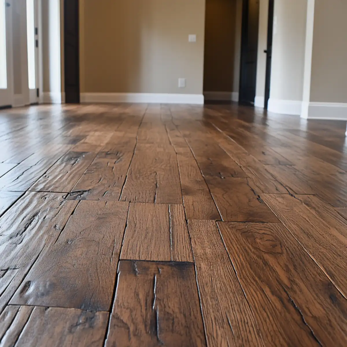 Rustic Hand-Scraped Hickory Flooring