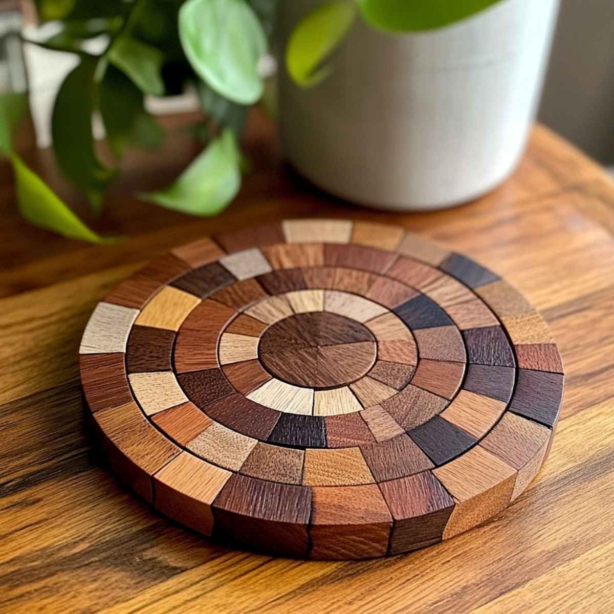 Mixed Wood Mosaic Trivet